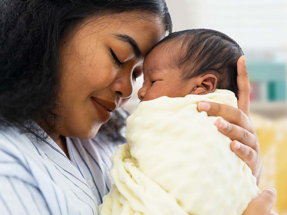 Mom with her newborn.