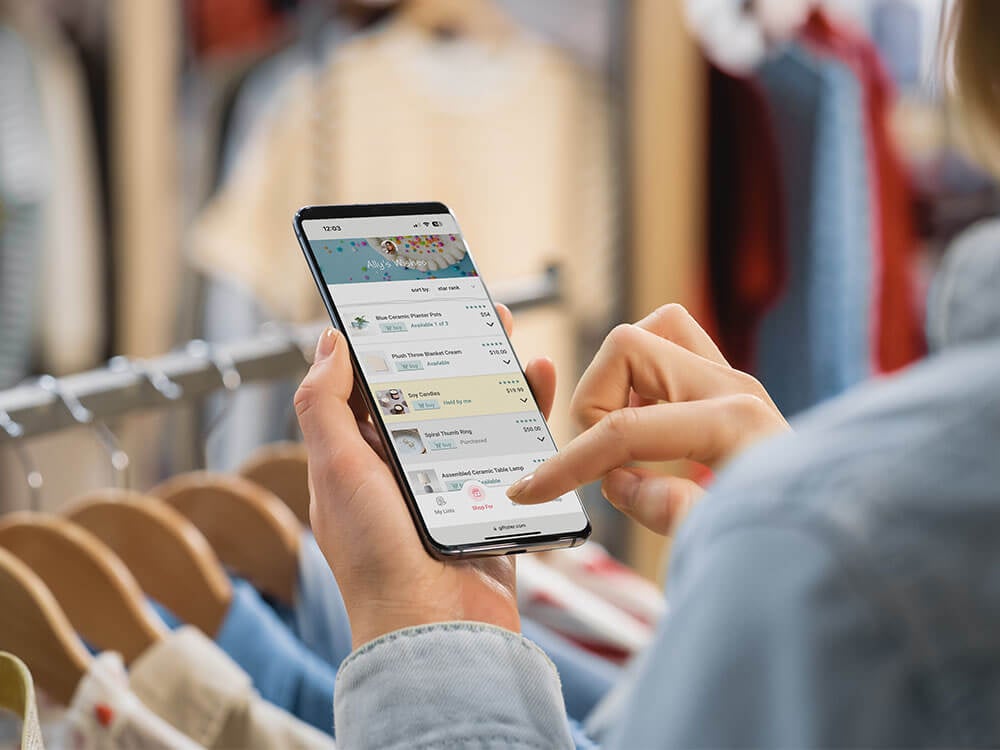 Shop with an online wish list like Giftster
