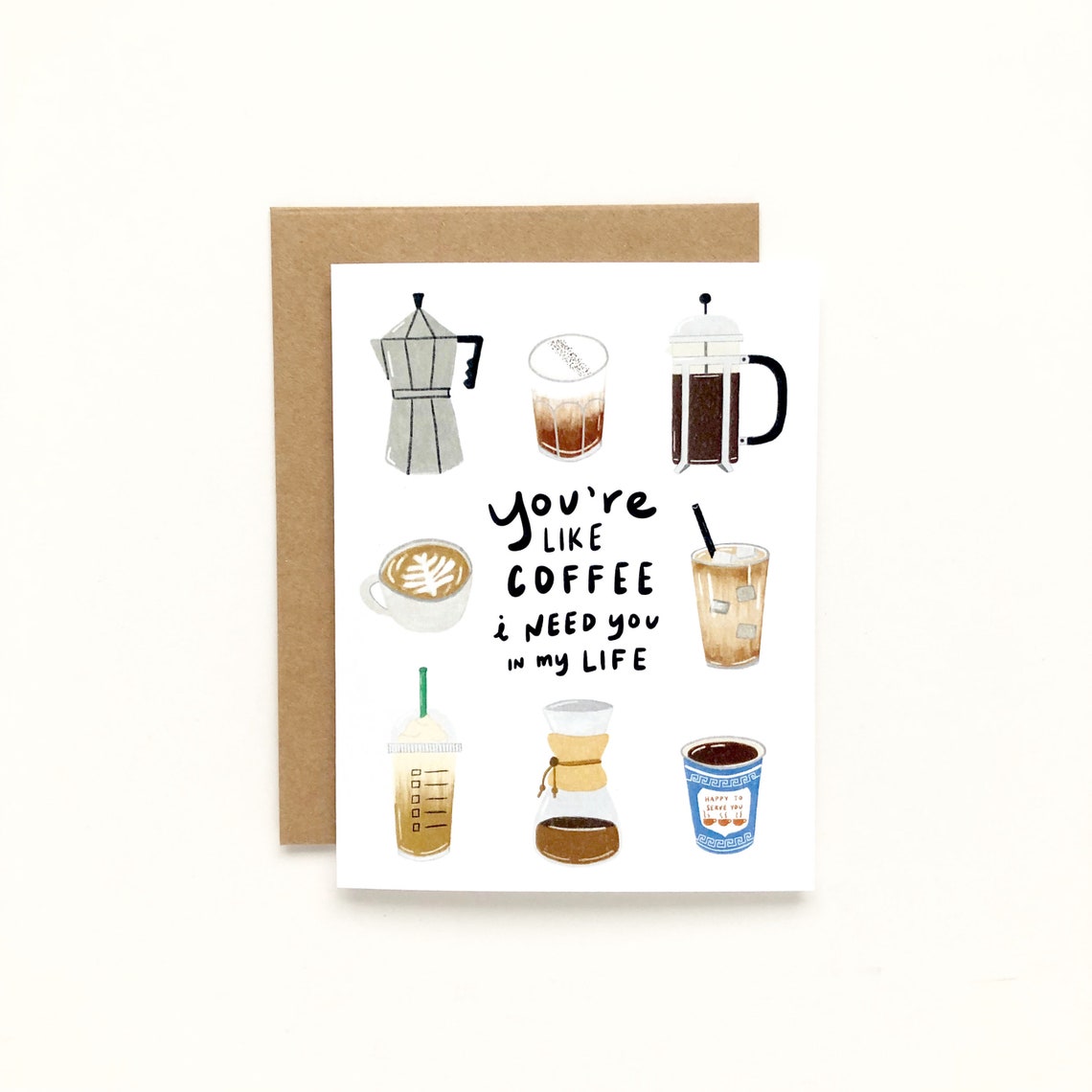 You're Like Coffee Love Card Friendship Card image 1