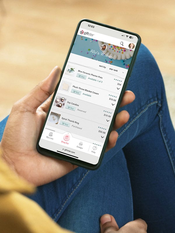 Share a wish list online with Giftster