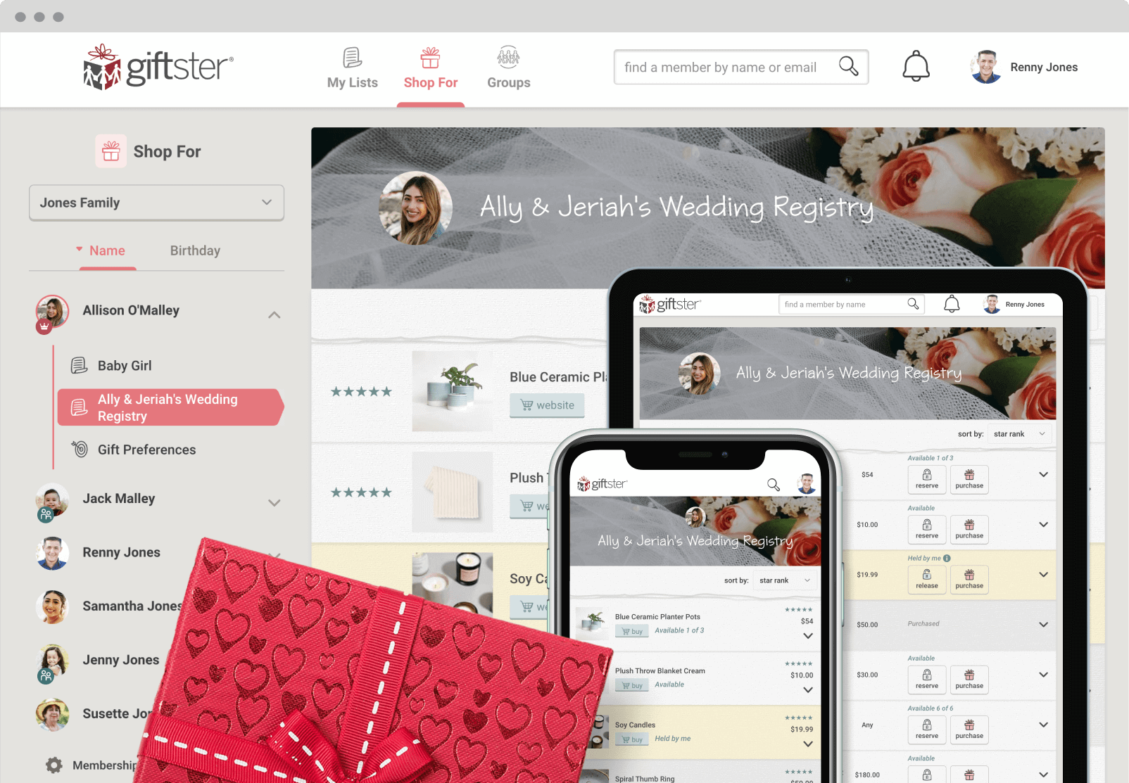 Wedding gift registry
